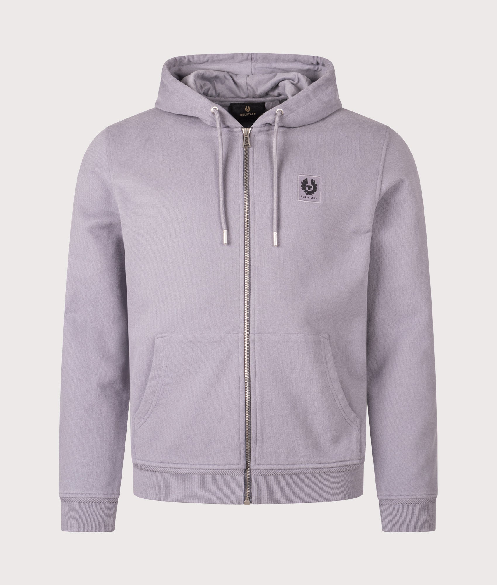 Full Zip Hoodie in Faded Indigo | 100% Cotton | Belstaff | EQVVS | Front shot 