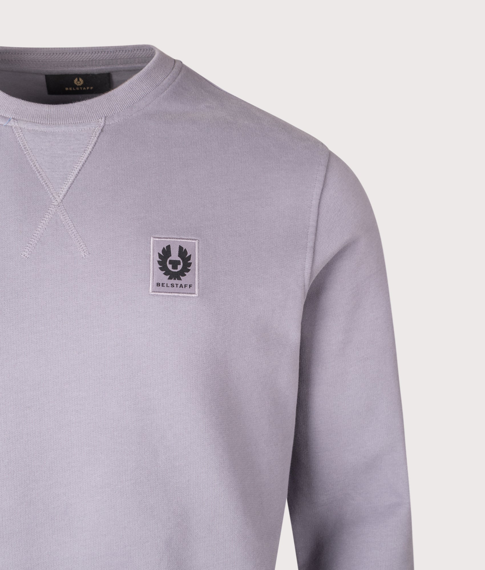 Belstaff Sweatshirt in Faded Indigo at EQVVS Menswear. Detail shot.