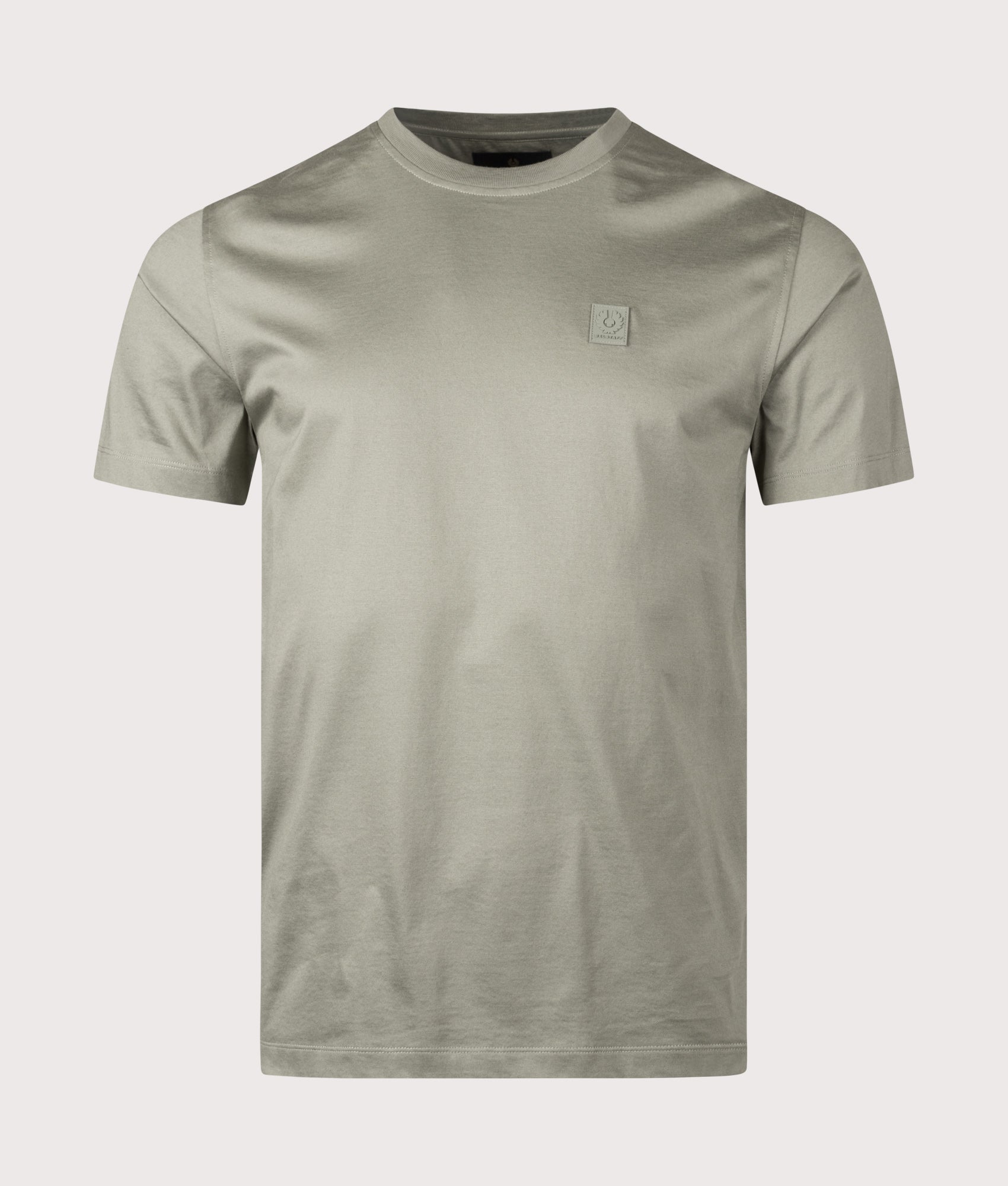 Belstaff Steel T-Shirt in Lichen at EQVVS Menswear. Font shot.