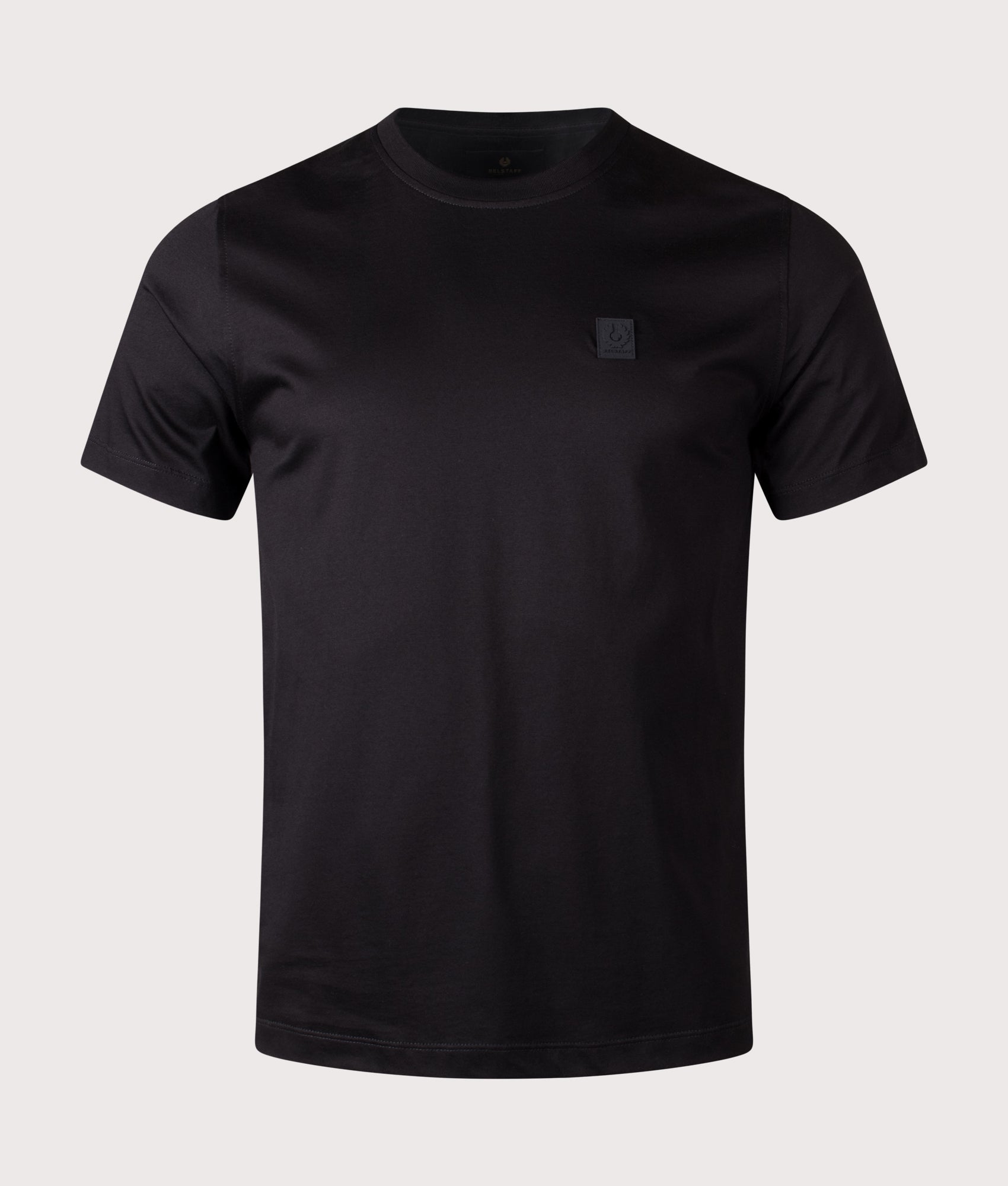 Belstaff Steel T-Shirt in Black at EQVVS Menswear. Front shot.