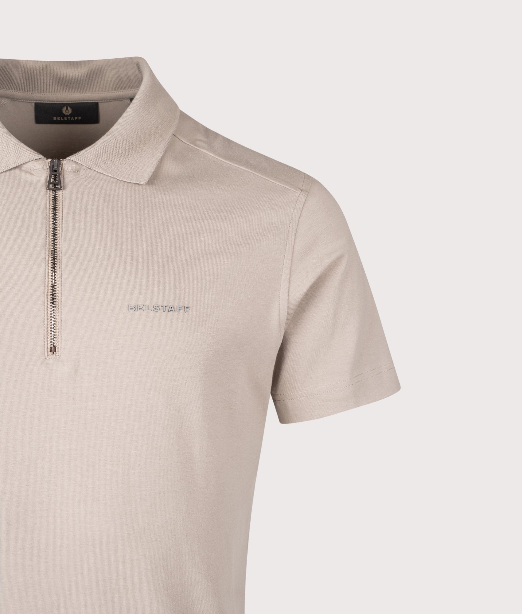 Alloy T-Shirt in Dark Sand | Belstaff | EQVVS | Front detail shot 
