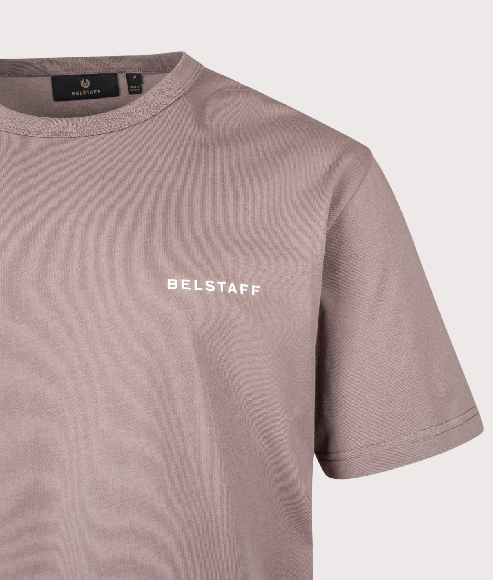 Belstaff Border T-Shirt in Asphalt at EQVVS Menswear. Detail shot.
