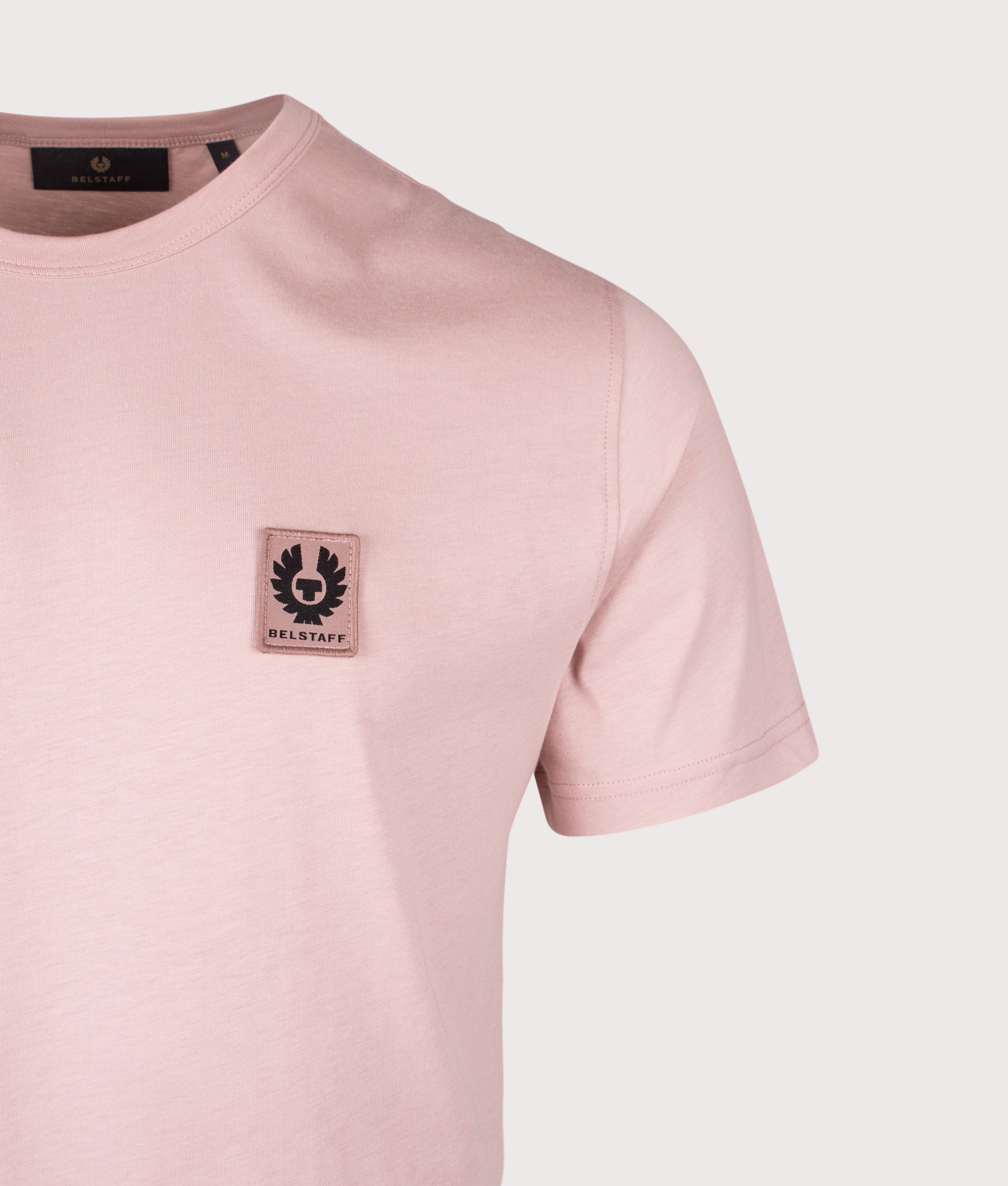 T-Shirt in Dusk Pink | 100% Cotton | Belstaff | EQVVS |  Front detail shot 