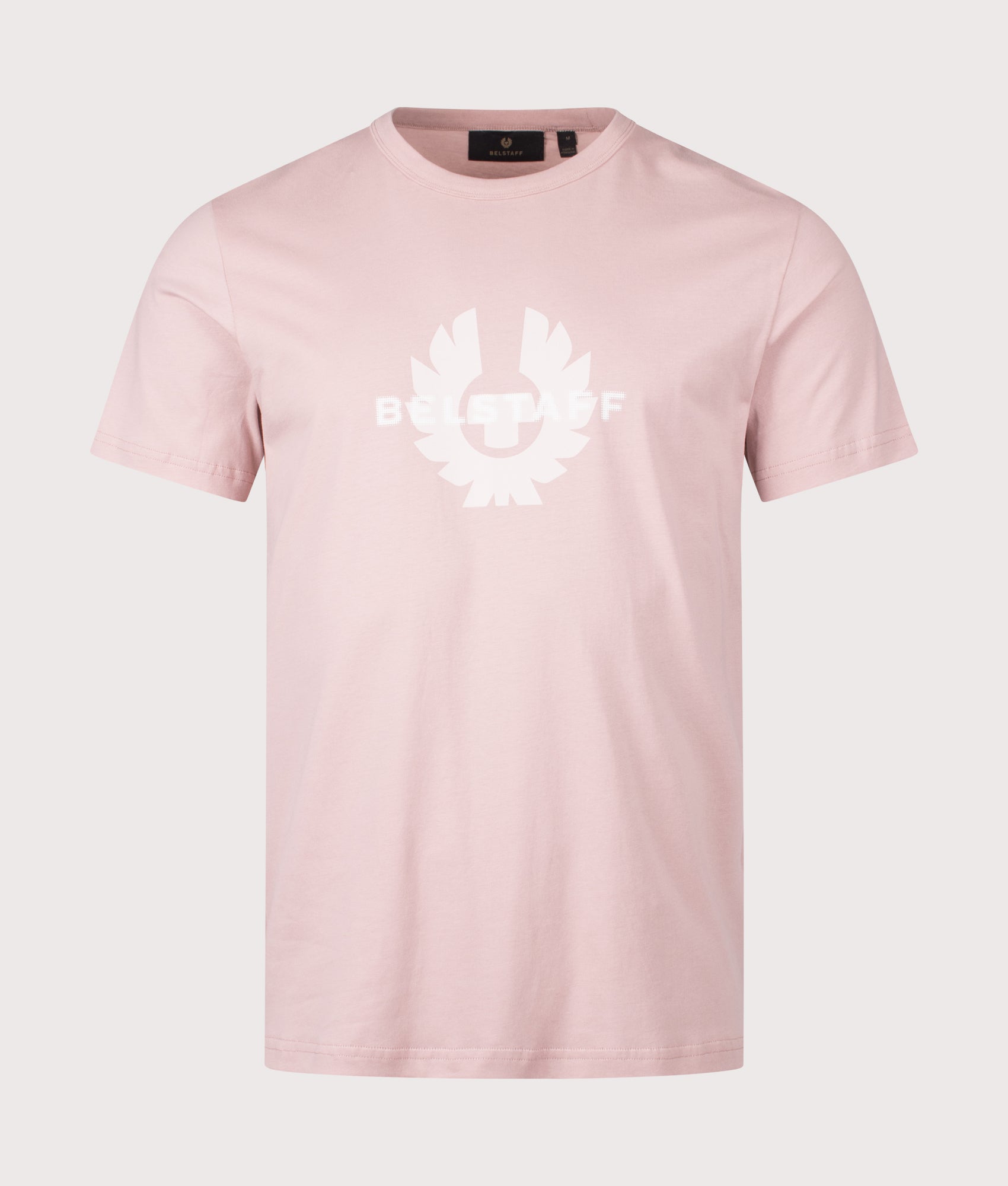 Belstaff Surface T-Shirt in Dusk Pink at EQVVS Menswear. Front shot.