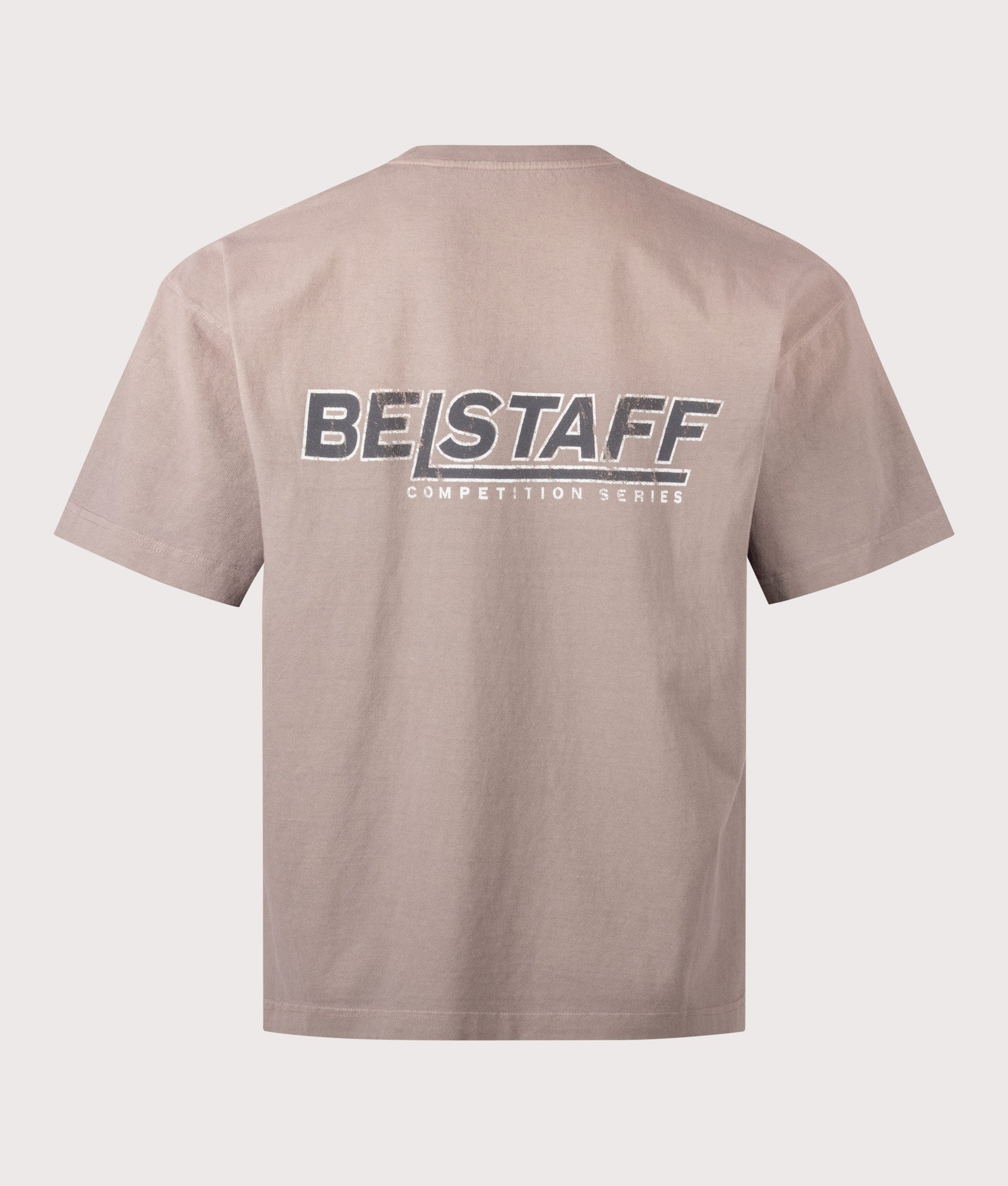 Belstaff Oversized Fit Competition Momentum T-Shirt in Asphalt at EQVVS Menswear. Back shot.
