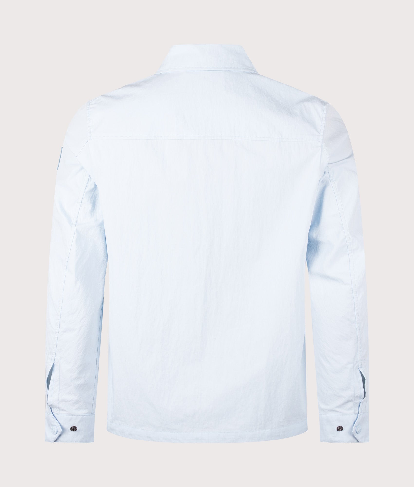 Cargo Overshirt in Sky Blue by Belstaff. Shot by EQVVS. Back shot.