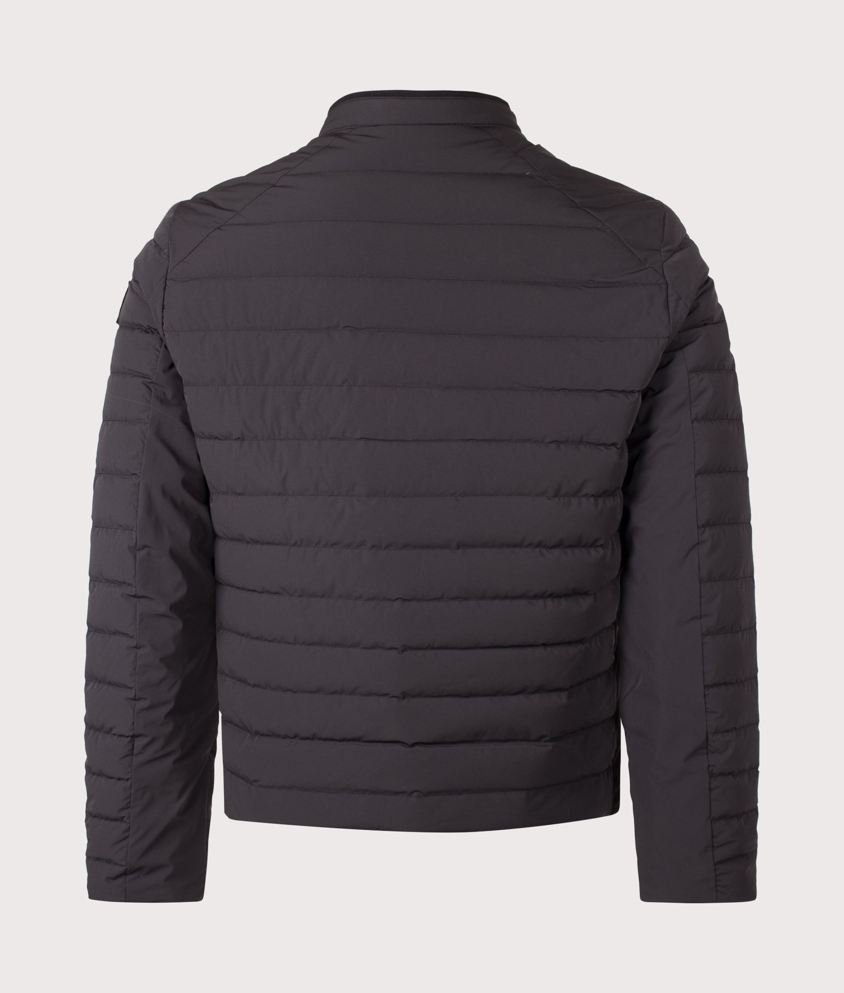 Belstaff Regular Fit Chassis Jacket in Black at EQVVS Menswear. Back shot.