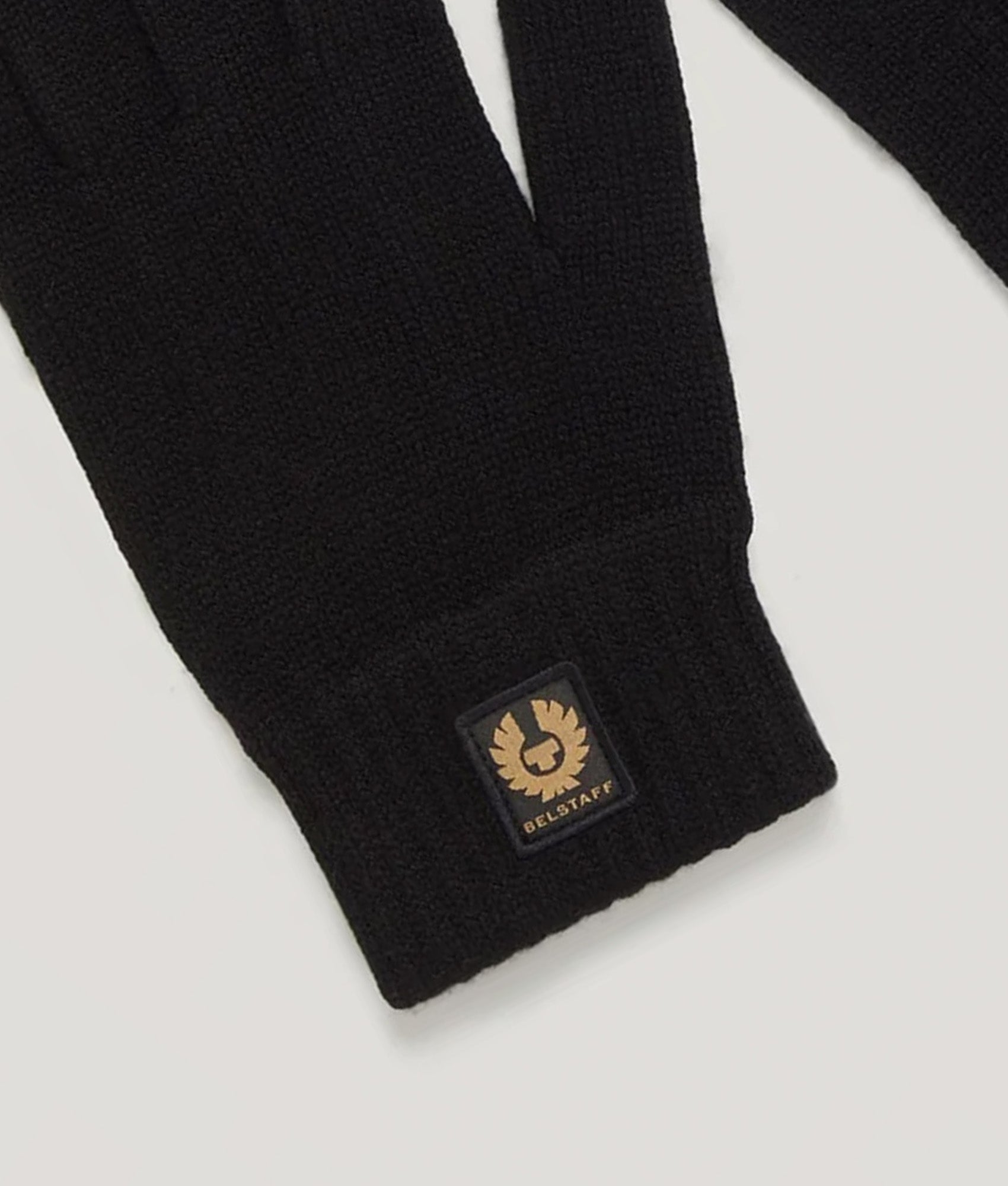 Belstaff Watch Gloves in Black at EQVVS Menswear. Detail shot.
