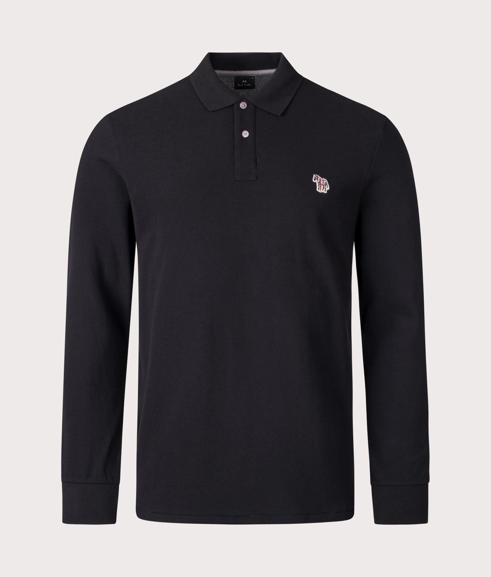 Regular Fit Long Sleeve Zebra Logo Polo Shirt