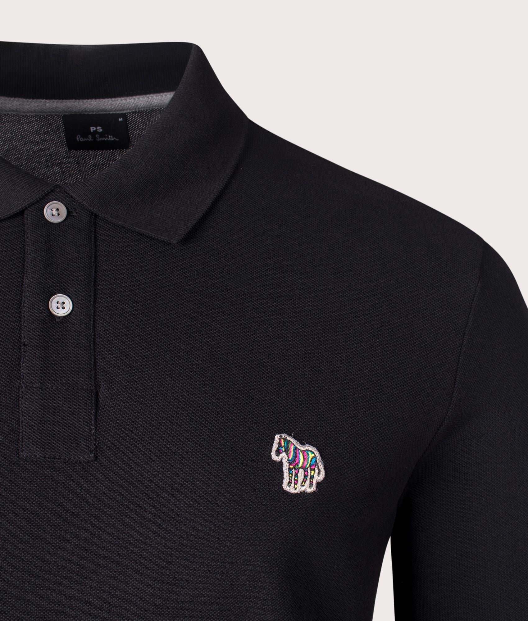 Regular Fit Long Sleeve Zebra Logo Polo Shirt