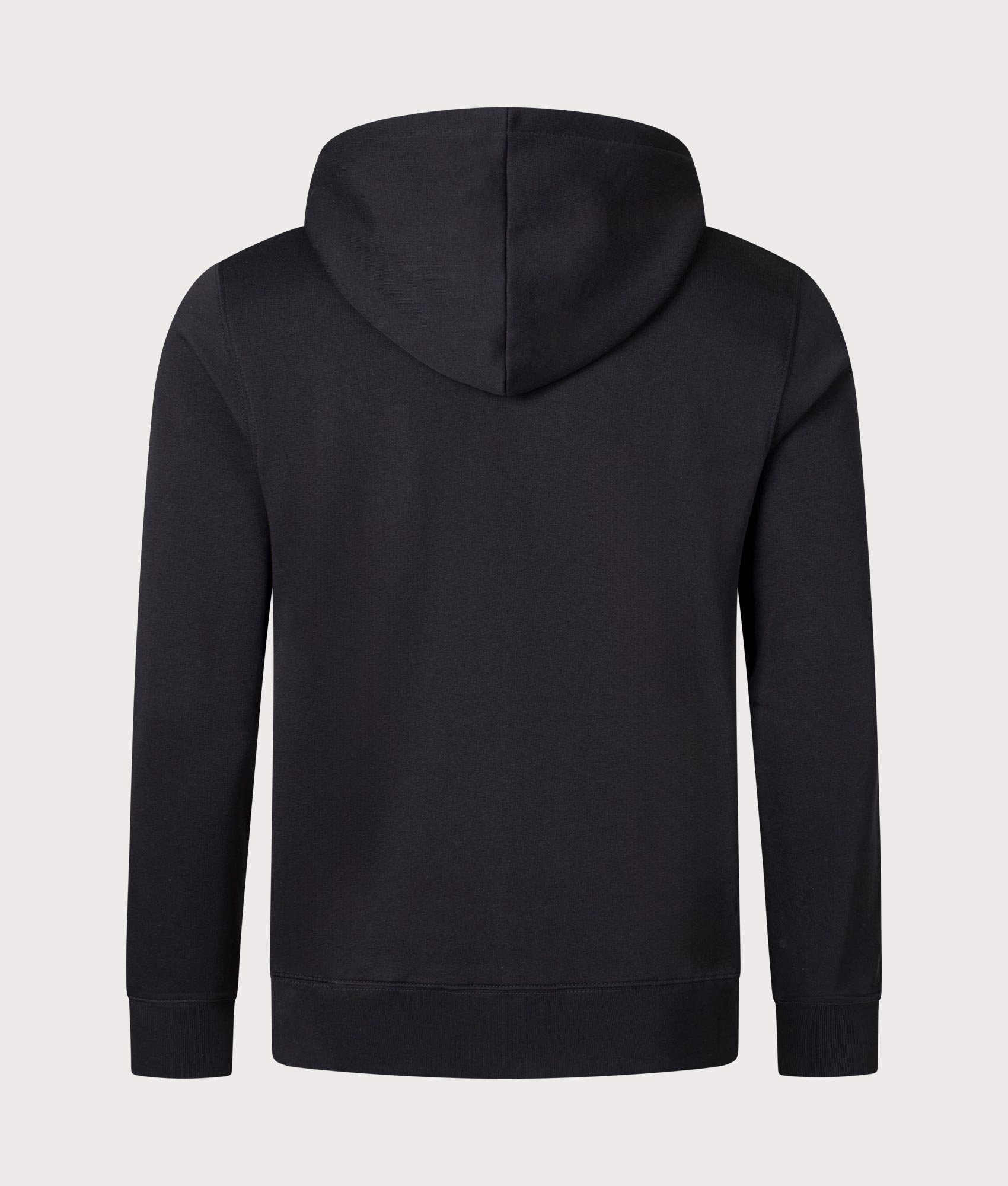 PS Paul Smith Zebra Logo Zip Through Hoodie in Black at EQVVS Menswear. Back shot.