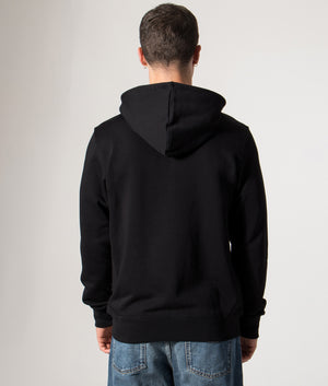 PS Paul Smith Zebra Logo Zip Through Hoodie in Black at EQVVS Menswear. Model back shot.