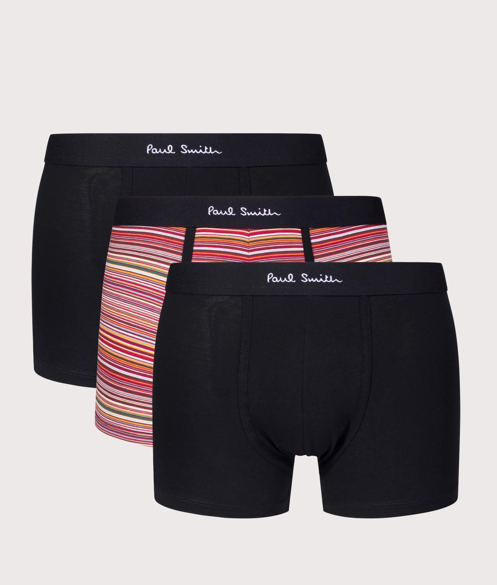 3 Pack Black Sign Trunks in Black | PS Paul Smith | EQVVS | Front shot 