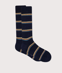 Signature Block Socks: 47 Navy 