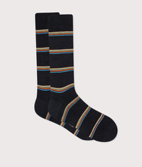 Signature Block Socks: 79 Black 