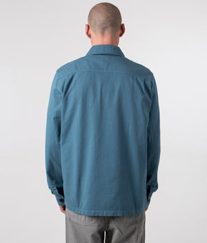 Broad Stripe Zebra Overshirt in Petrol Blue | Paul Smith | EQVVS
