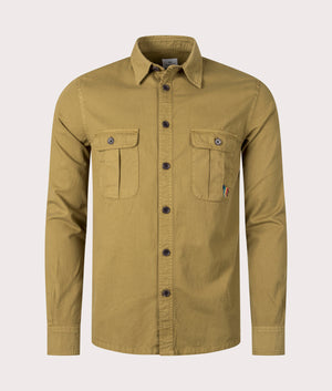 Relaxed-Fit-Broad-Stripe-Zebra-Logo-Shirt-Khaki-PS-Paul-Smith-EQVVS