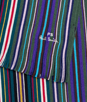 Spectrum-Stripe-Scarf-Petrol-Green-PS-Paul-Smith-EQVVS