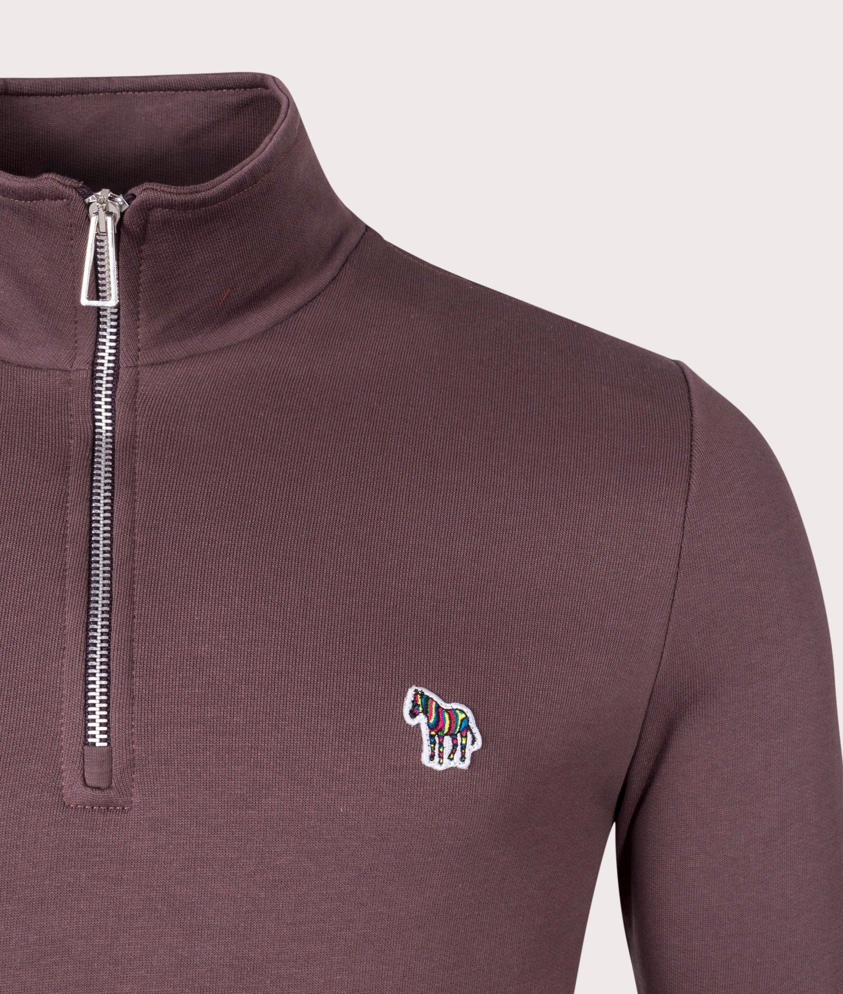 Quarter-Zip-Zebra-Motif-Sweatshirt-Light-Purple-PS-Paul-Smith-EQVVS