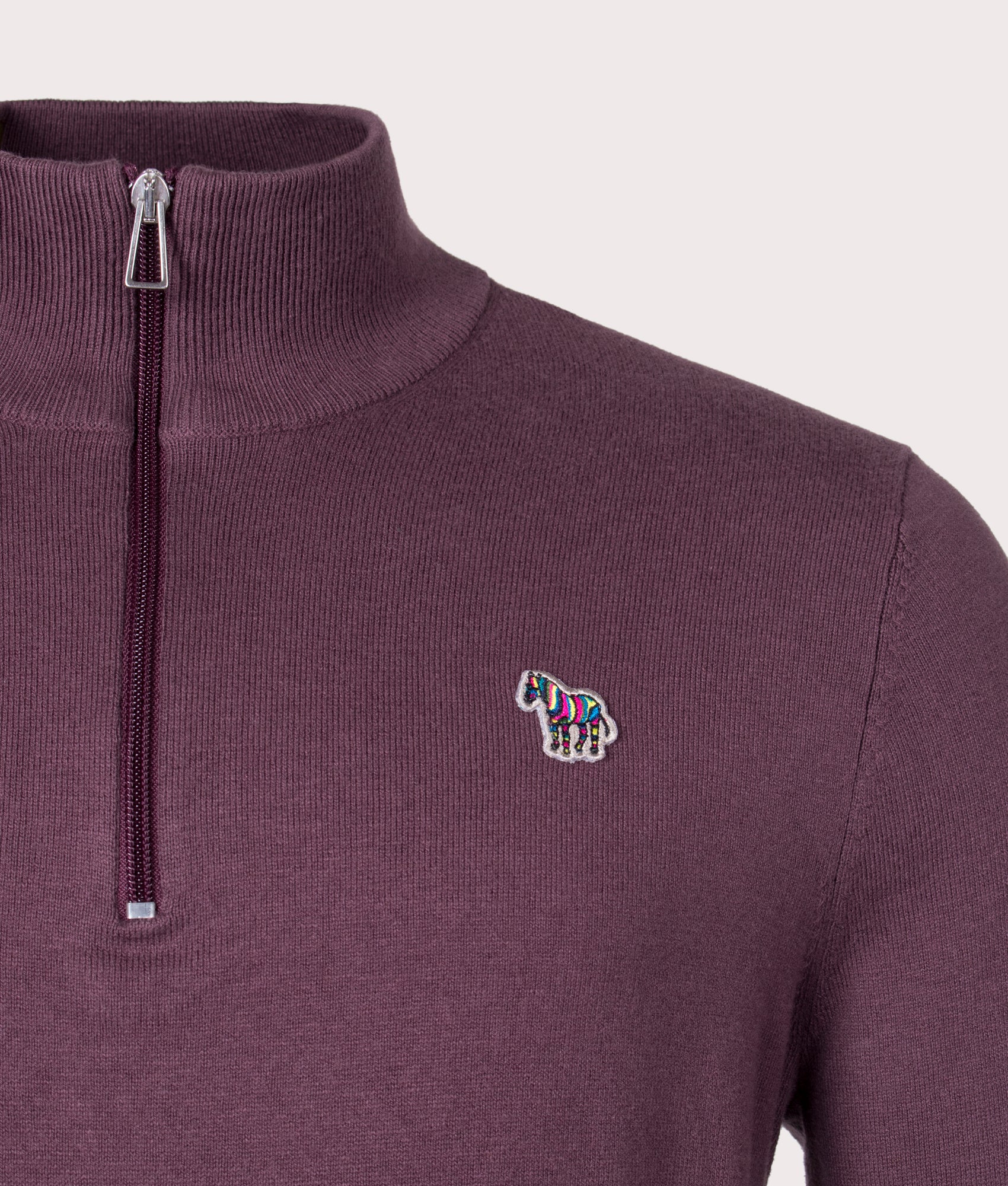 Quarter-Zip-Zebra-Bad-Very-Dark-Purple-Sweatshirt-PS-Paul-Smith-EQVVS