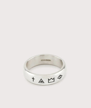 Serge DeNimes, Silver 4 Symbols Ring, Eqvvs Menswear, high shot