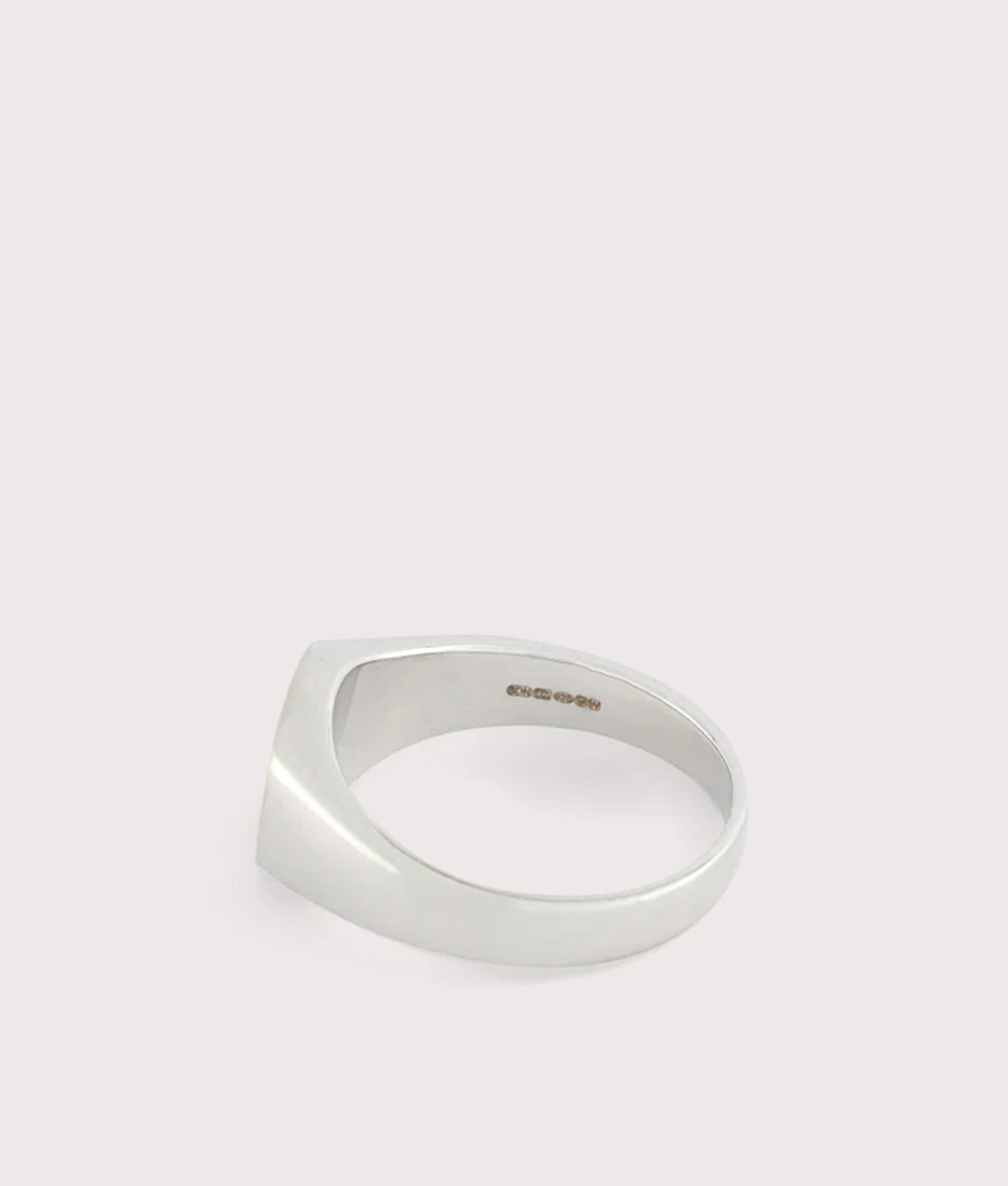 Serge DeNimes, Silver Signet Ring, Eqvvs Menswear, high angle shot