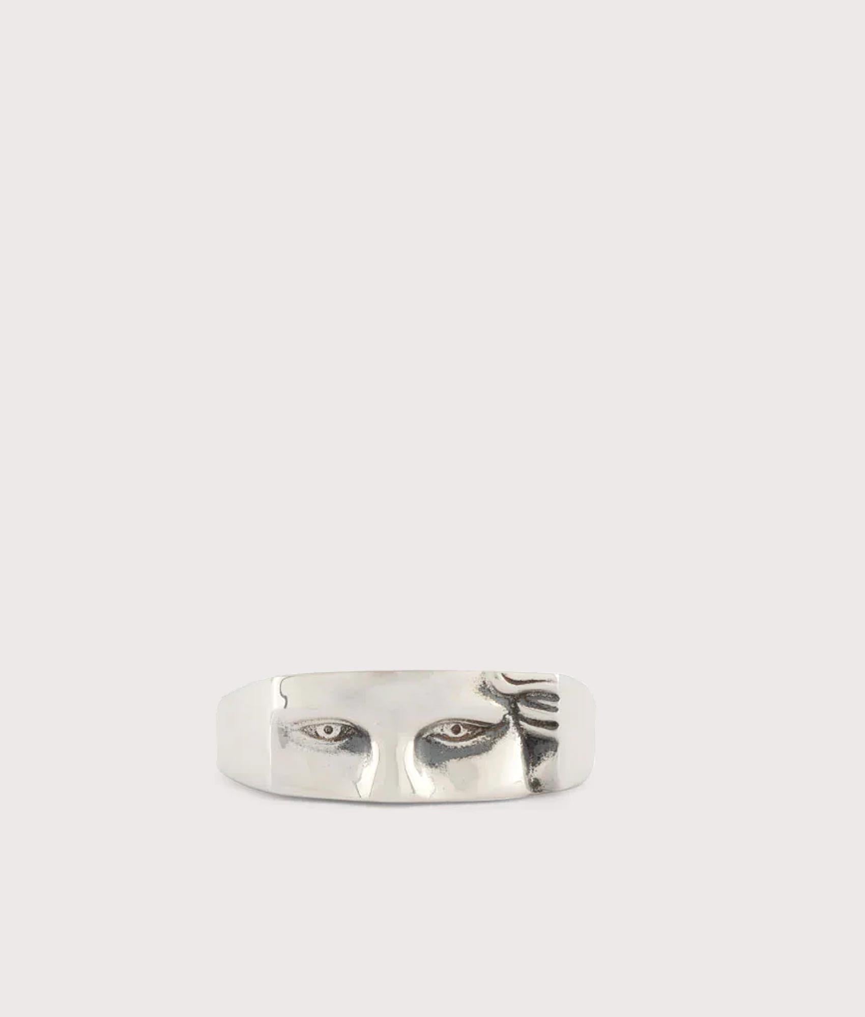 Serge DeNimes Silver Zeus Ringat EQVVS Menswear. Front shot.