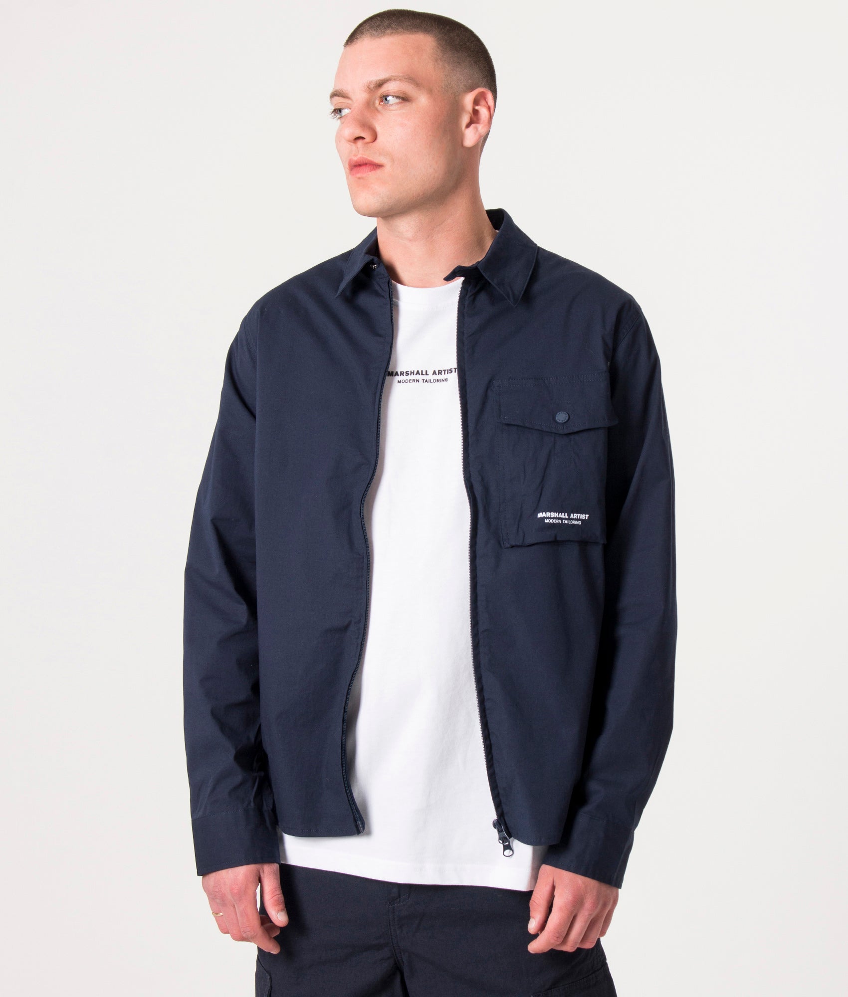 Zip-Through-Gaberdine-Overshirt-Navy-Marshall-Artist-EQVVS