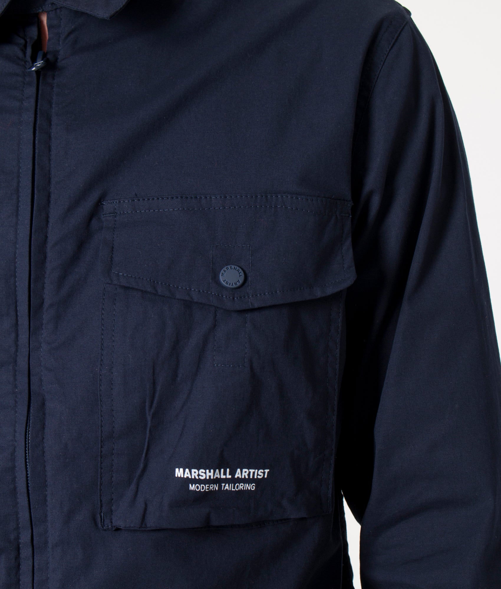 Zip-Through-Gaberdine-Overshirt-Navy-Marshall-Artist-EQVVS