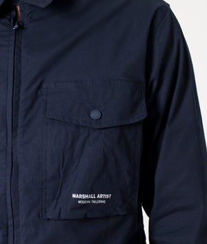 Zip-Through-Gaberdine-Overshirt-Navy-Marshall-Artist-EQVVS