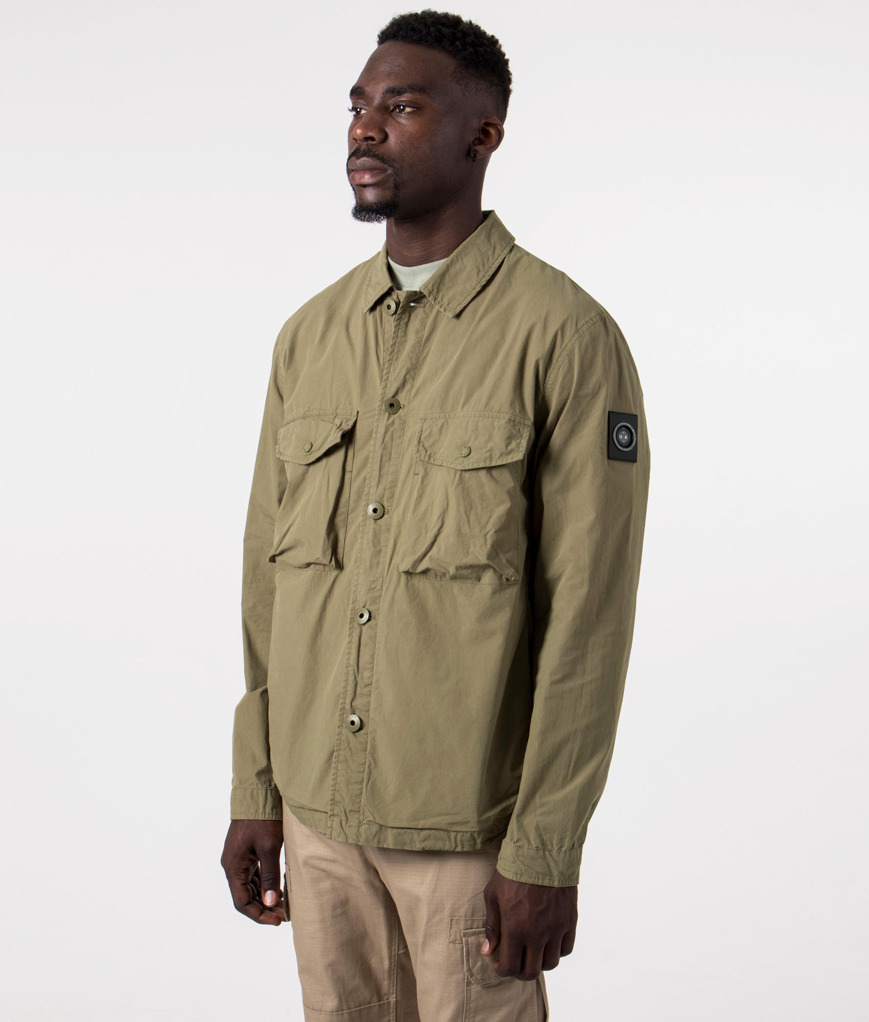 Slim-Fit-Parachute-Cotton-Overshirt-Bronze-Marshall-Artist-Side-Image