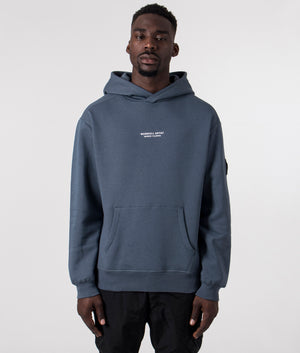 Relaxed Fit Siren Overhead Hoodie Slate Blue Marshall Artist EQVVS