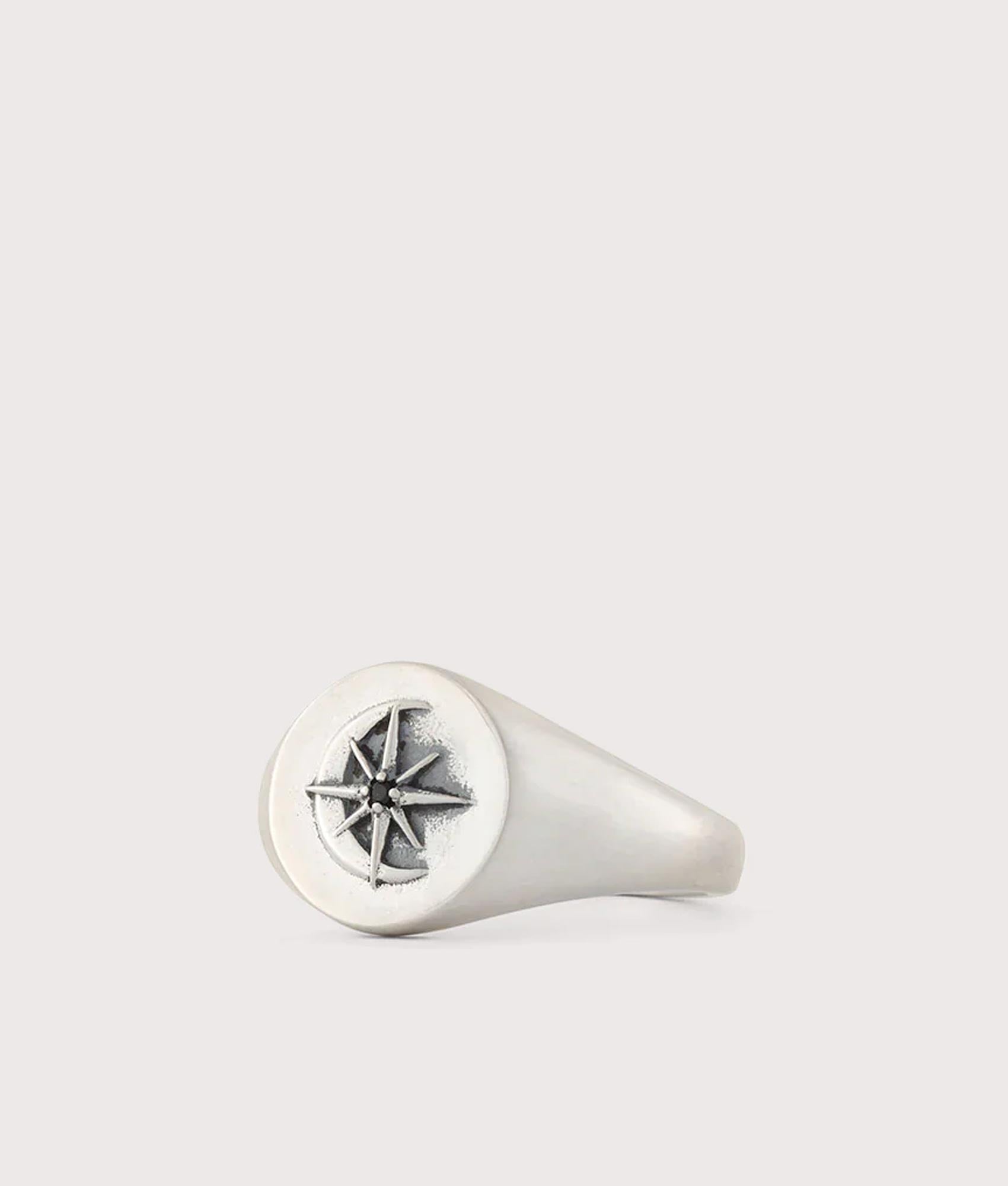 Serge DeNimes Sterling Silver Astral Ring at EQVVS Menswear. Angled front shot.