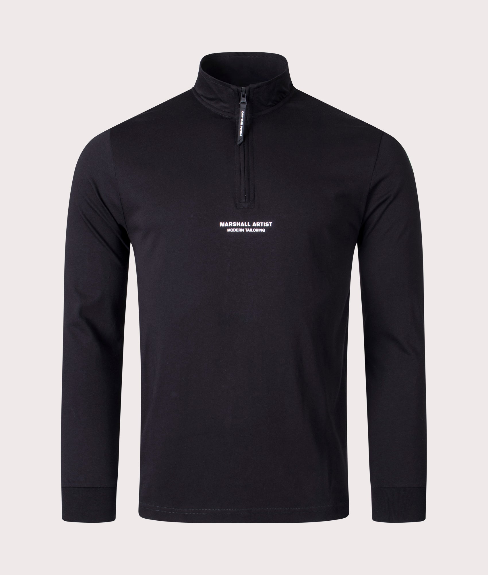 Quarter-Zip-Injection-Sweatshirt-Black-Marshall-Artist-EQVVS