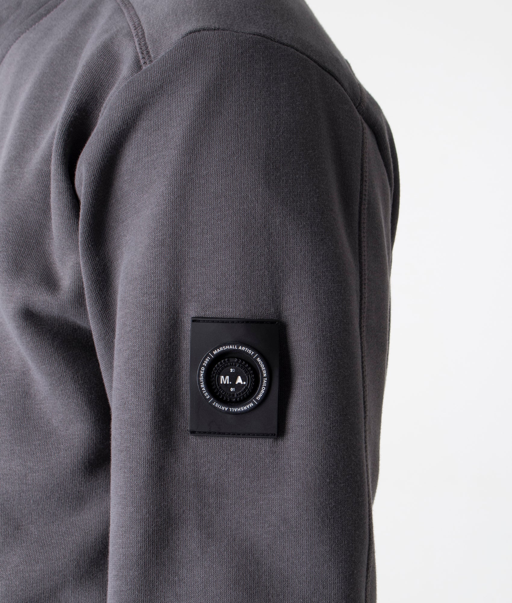 Relaxed-Fit-Siren-Quarter-Zip-Sweatshirt-Gull-Grey-Marshall-Artist-EQVVS-Detail-Image