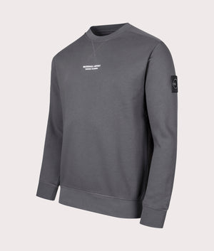 Relaxed-Fit-Siren-Crew-Neck-Sweatshirt-Gull-Grey-Marshall-Artist-EQVVS-Side-Image 