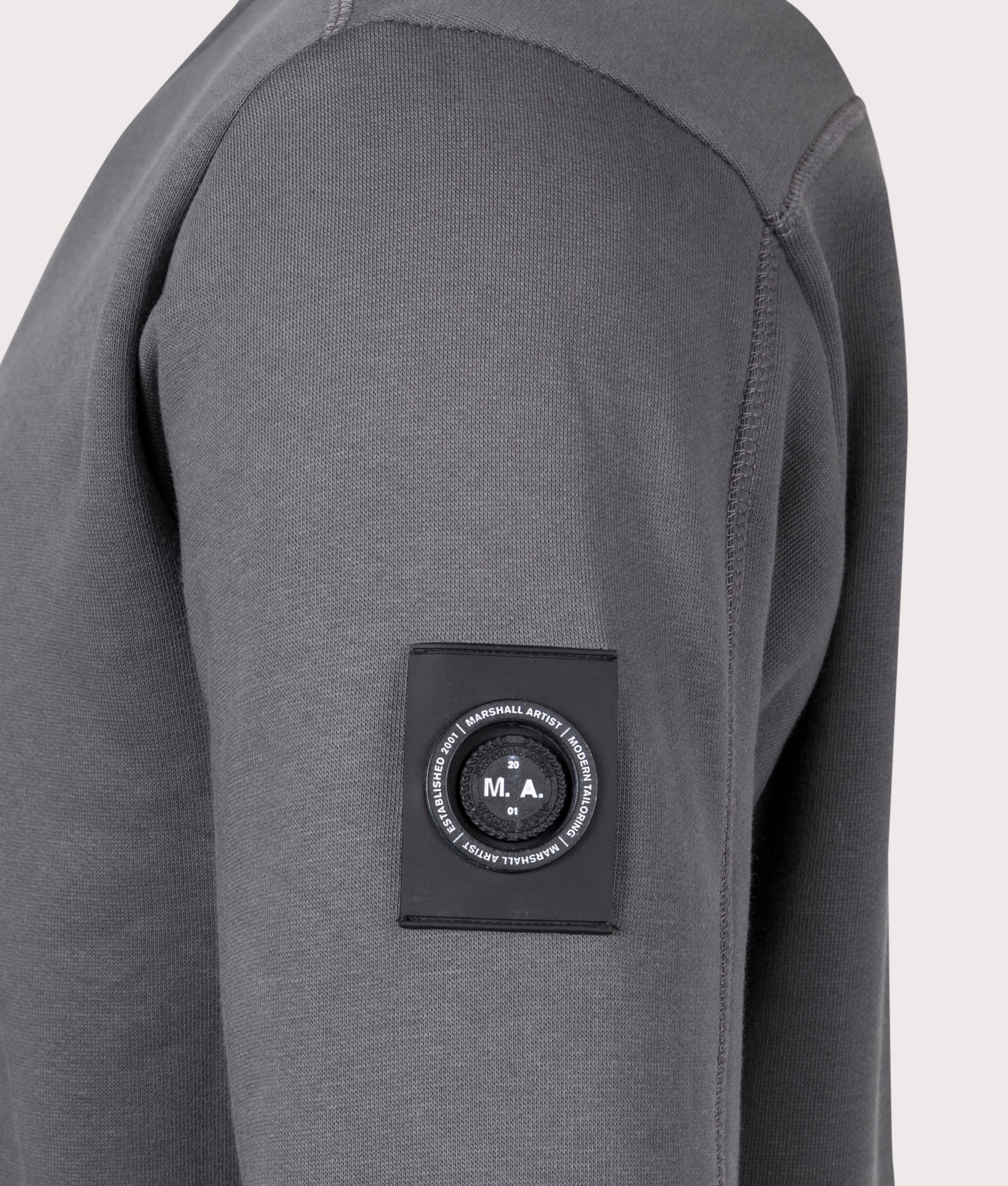 Relaxed-Fit-Siren-Crew-Neck-Sweatshirt-Gull-Grey-Marshall-Artist-EQVVS-Detail-Image 