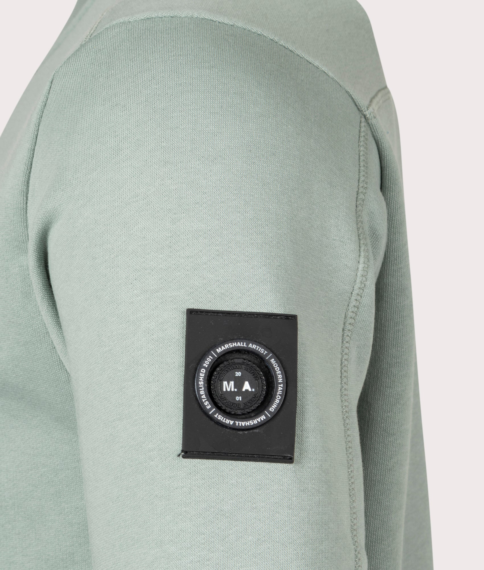 Relaxed-Fit-Siren-Crew-Neck-Sweatshirt-Oxide-Green-Marshall-Artist-EQVVS-Detail-Image