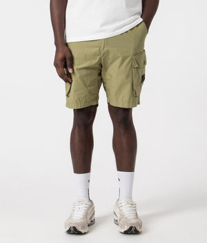 Marshall artist Storma Cargo Shorts in 005 khaki with siren detail 100% cotton front shot at EQVVS