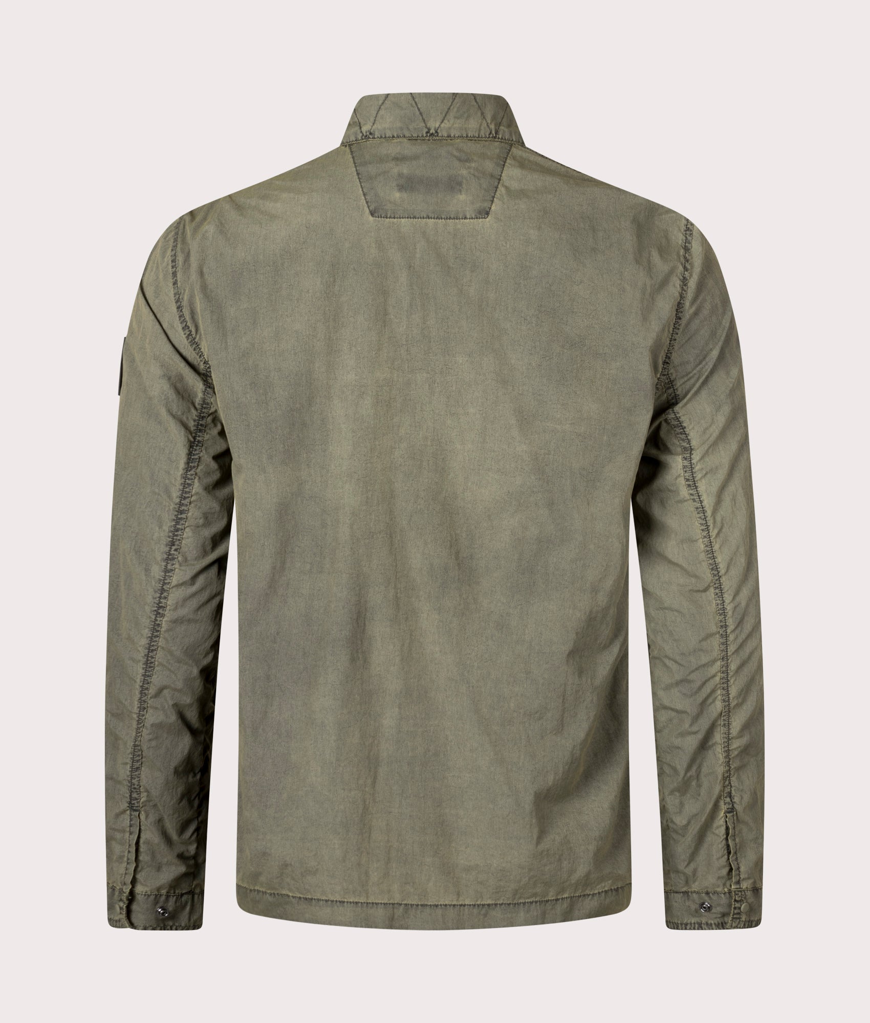 Marshall artist Terra Overshirt in 005 Khaki back shot at EQVVS