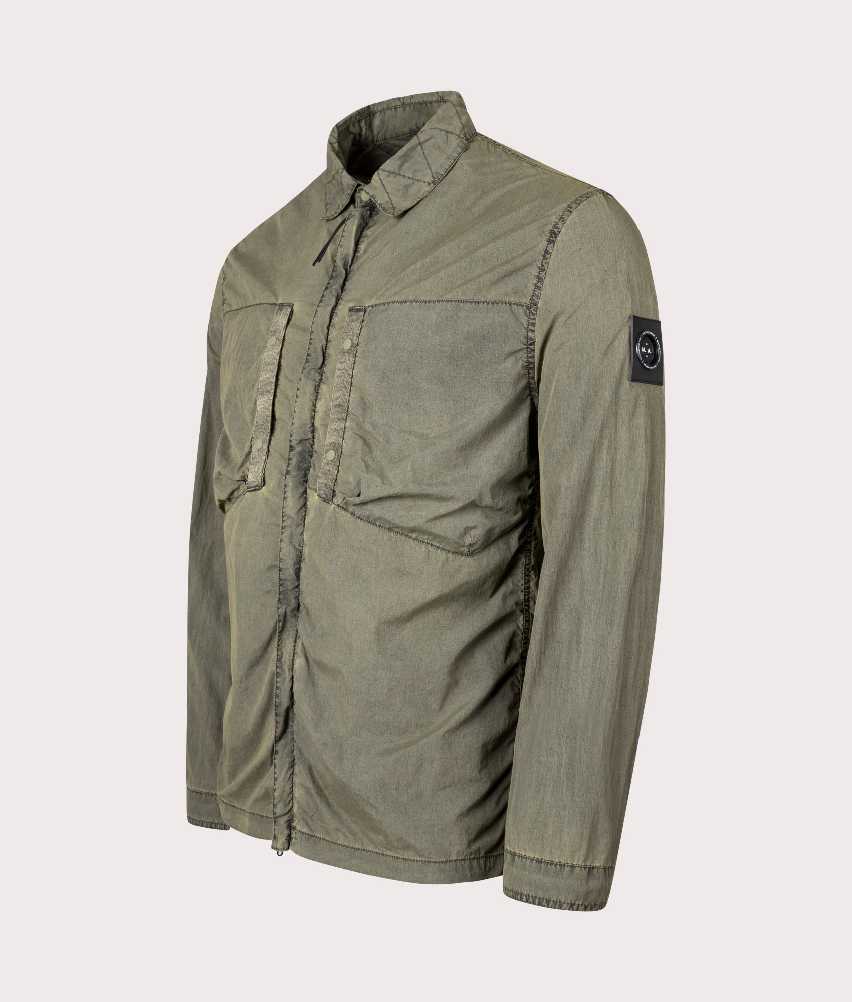 Marshall artist Terra Overshirt in 005 Khaki front side shot at EQVVS