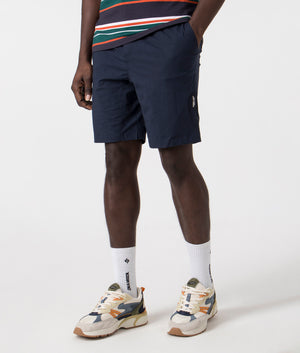 Frenzo Shorts in Navy by Marshall Artist. EQVVS Side Angle Shot.