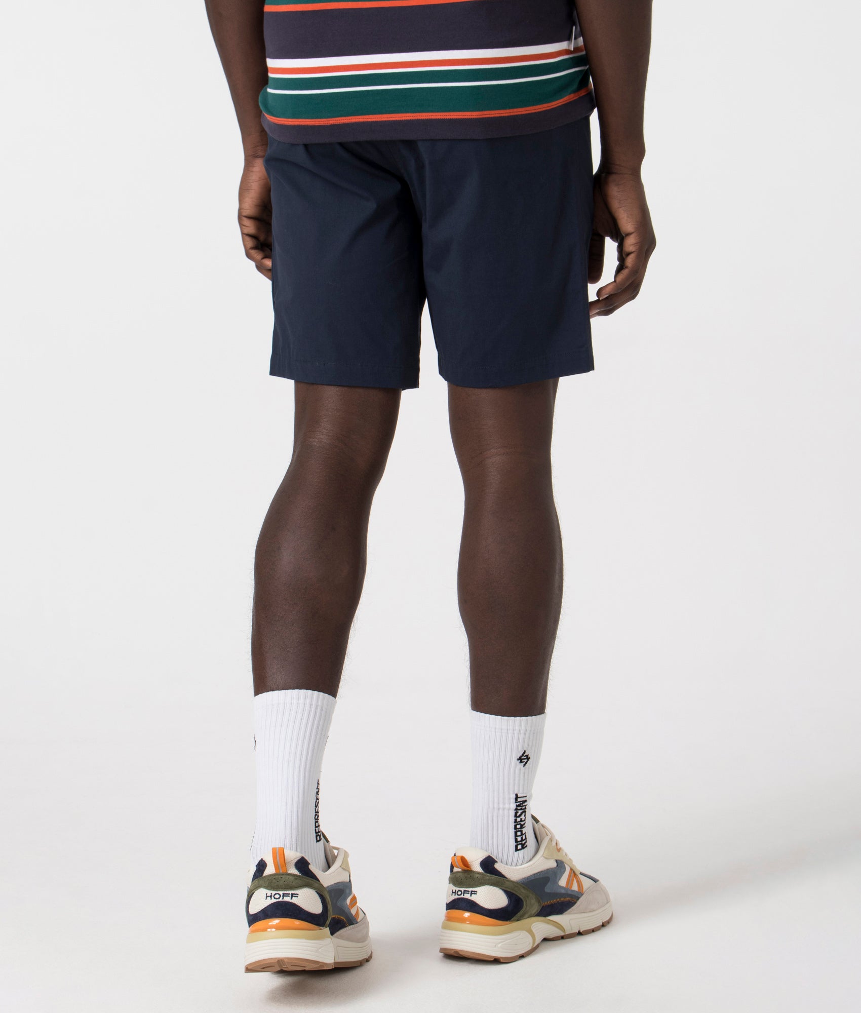 Frenzo Shorts in Navy by Marshall Artist. EQVVS Back Angle Shot.