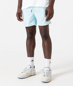Signature Swim Shorts in Sky Blue by Marshall Artist. EQVVS Side Angle Shot.