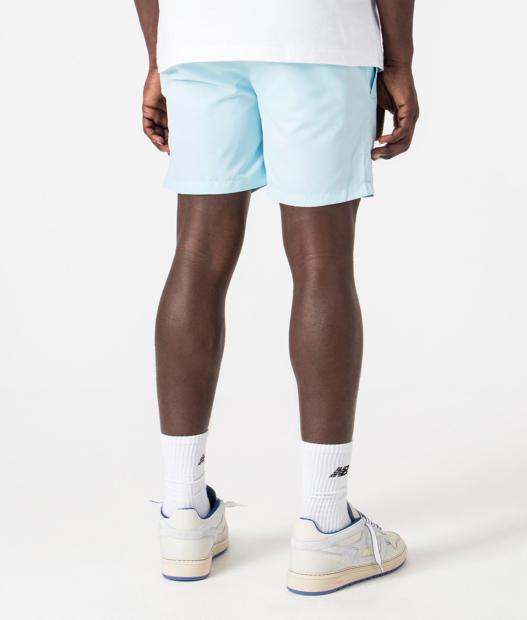 Signature Swim Shorts in Sky Blue by Marshall Artist. EQVVS Back Angle Shot.