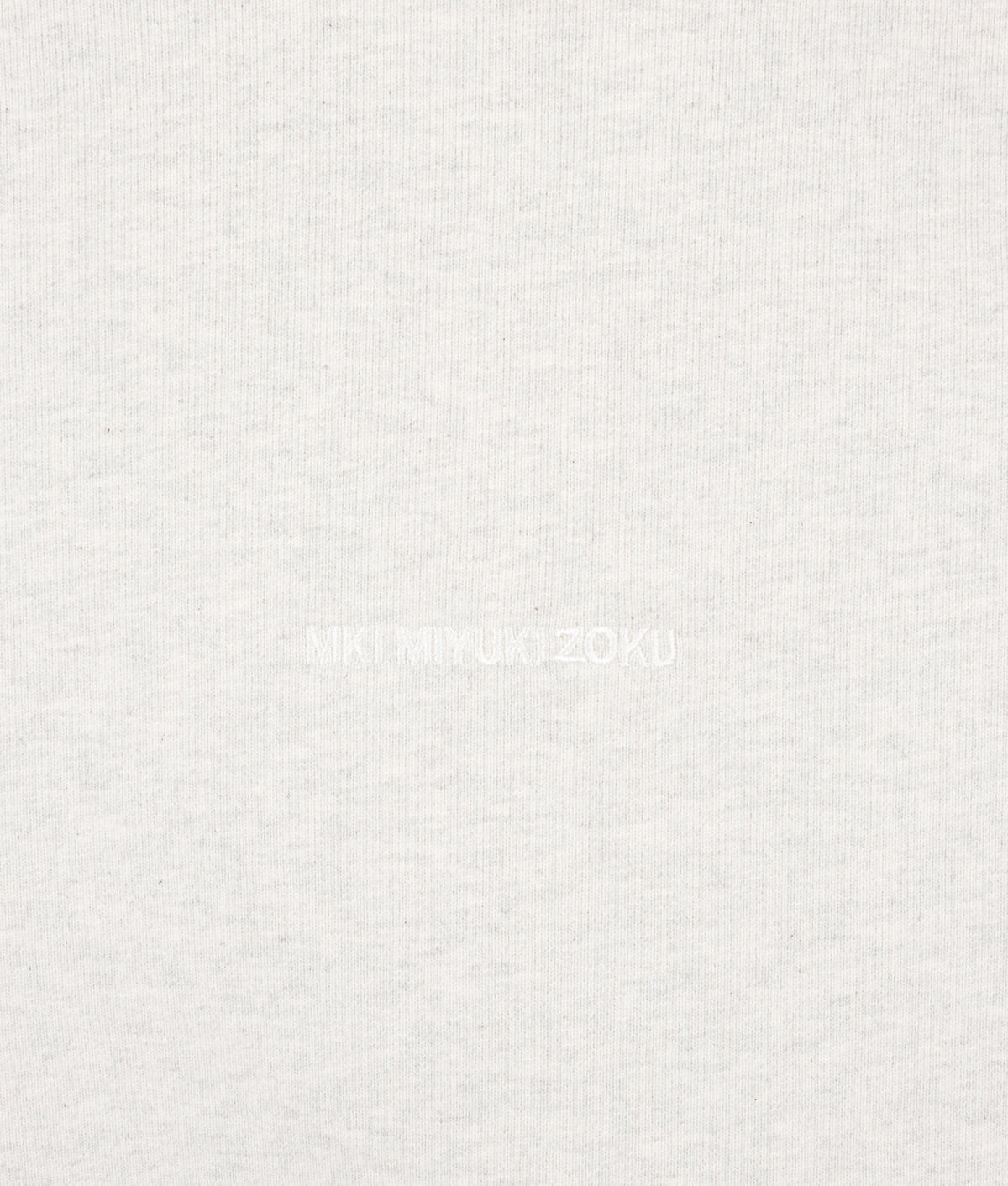 MKI MIYUKI ZOKU Oversized Fit 800 GSM Superweight Hoodie in Oatmeal at EQVVS Menswear. Detail shot.