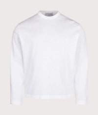 Relaxed Fit 220 GSM Slub Long Sleeve T-Shirt: White 