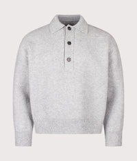 Relaxed Box Fit Double Knit Rugby: Ash 