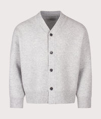 Relaxed Box Fit Double Knit Cardigan: Ash 