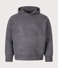 Relaxed Box Fit Double Knit Hoodie: Charcoal 